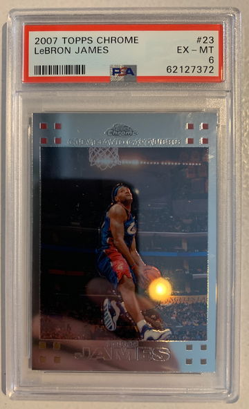 2007 Topps Chrome #23 LeBron James PSA 6 EX-MT