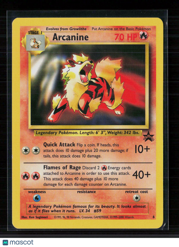 2000 Wizards Arcanine Black Star Promo #6