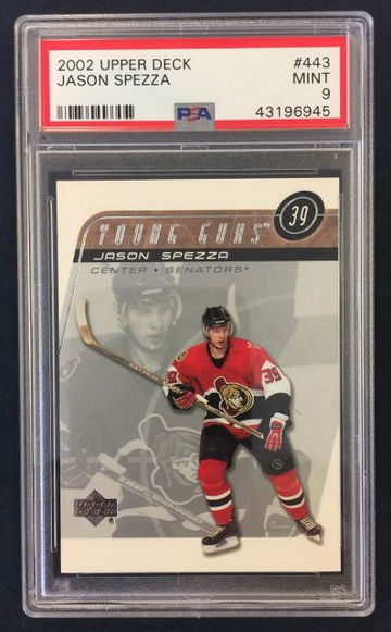 2002-03 Upper Deck Jason Spezza Young Guns Rookie Card #443 PSA 9 MINT