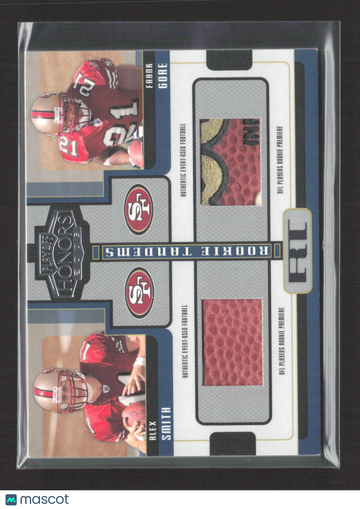 2005 Playoff Honors Rookie Tandems Frank Gore Alex Smith #RT-1 Authentic Event-Used Football