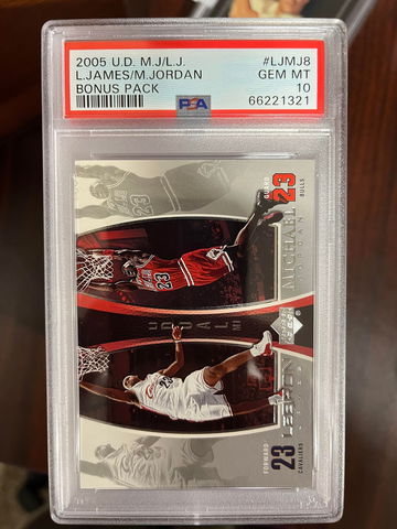 2005 UD MJ LJ Lebron James Michael Jordan BOnus Pack PSA 10