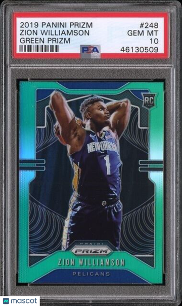 2019 Panini Prizm Zion Williamson #248 Green PSA 10