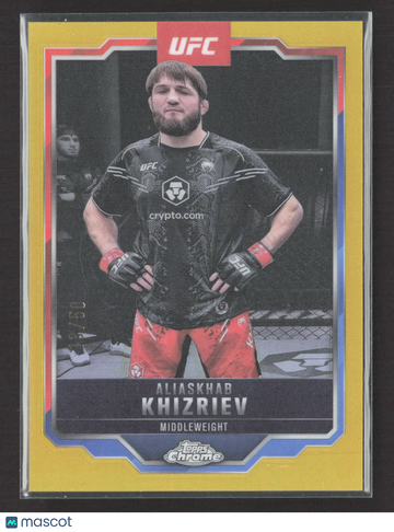 2025 Topps Chrome UFC Aliaskhab Khizriev #196 Gold Refractor 13/50