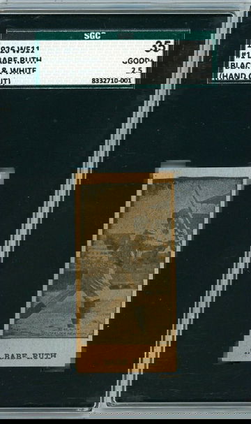 1926 W511 Babe Ruth #1 Black & White Hand Cut SGC 35 P1325