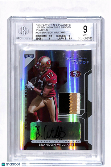 2006 Playoff NFL Playoffs Jersey Signature Proofs Platinum Brandon Williams #125 BGS 9 Auto 9