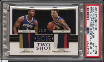 2019 Panini Noir Two Shot Rookie Jerseys Wllmsn Alxndr-Wlkr #TSZN RKE. Jerseys Prime PSA 8