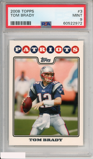 2008 TOPPS TOM BRADY #3 NEW ENGLAND PATRIOTS PSA 9 MINT