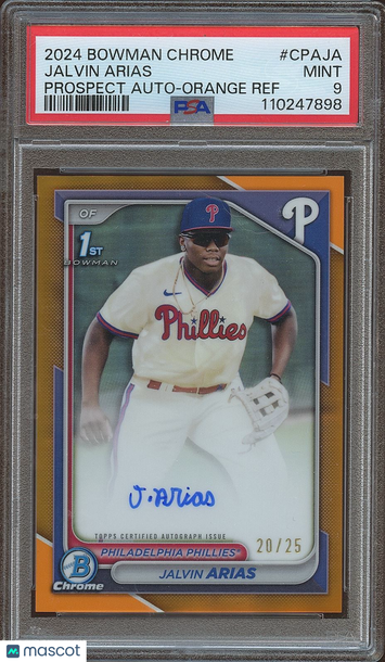 2024 Bowman Jalvin Arias #CPAJA Chrome Rookie PSA 9
