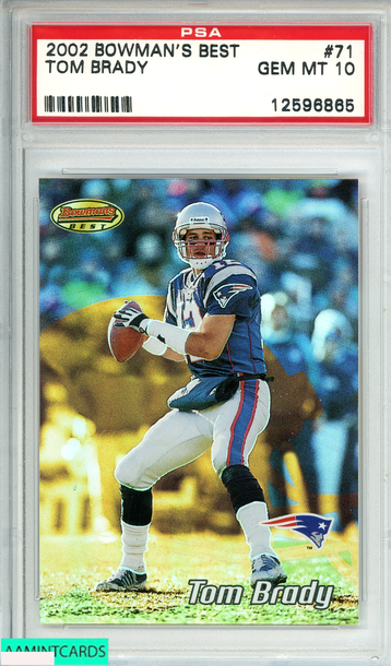 2002 BOWMANS BEST TOM BRADY #71 NEW ENGLAND PATRIOTS PSA 10 GEM MT