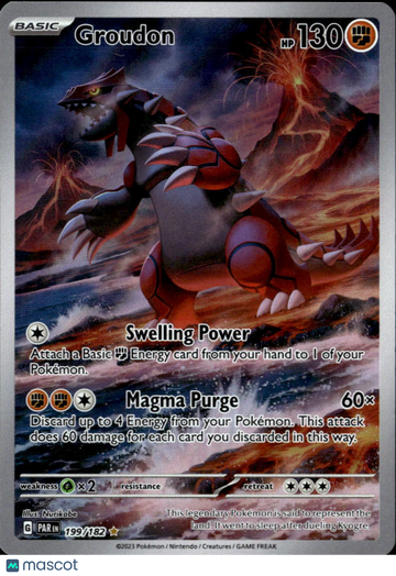 2023 Paradox Rift Groudon Holo Secret Rare #199/182
