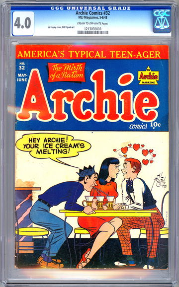 ARCHIE COMICS #32 CGC 4.0 GOLDEN AGE CLASSIC AL FAGALY CVR BILL VIGODA ART 1948