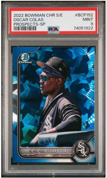 2022 Bowman Chrome Sapphire Oscar Colas SP PSA 9