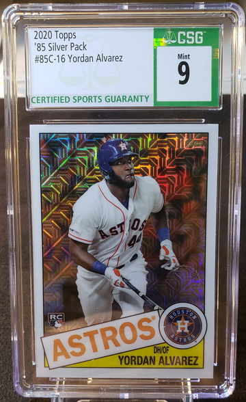 2020 Topps Yordan Alvarez Silver Pack #85C-16 Chrome Rookie RC Mint CSG 9 Astros