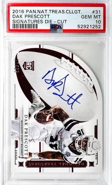 ⭐️ 2016 DAK PRESCOTT NATIONAL TREASURES AUTO RC PSA 10  🔥📈 