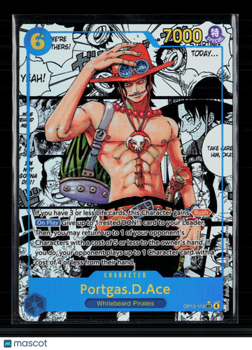 2023 One Piece Card Game Pillars of Strength Portgas.D.Ace Holo SEC Manga Alternate Art