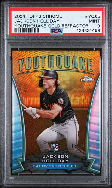 2024 Topps Chrome Youthquake Gold Refractor Jackson Holliday #YQ65 /50 PSA 9