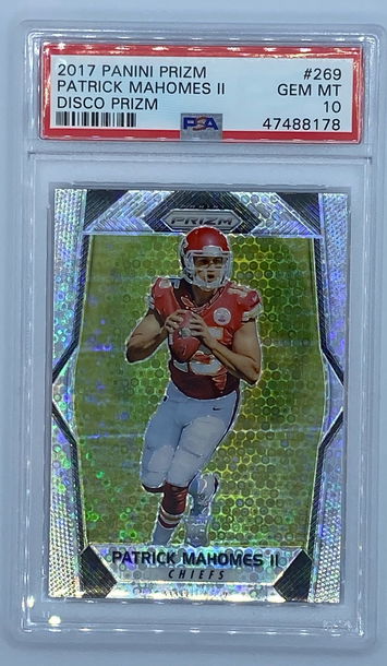 2017 Panini Prizm Patrick Mahomes Disco Prizm PSA 10