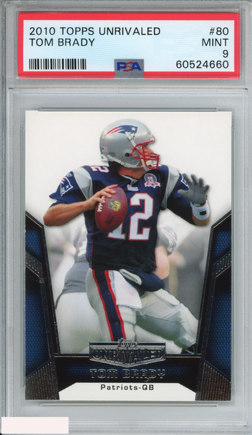 2010 TOPPS UNRIVALED TOM BRADY #80 NEW ENGLAND PATRIOTS PSA 9 MINT