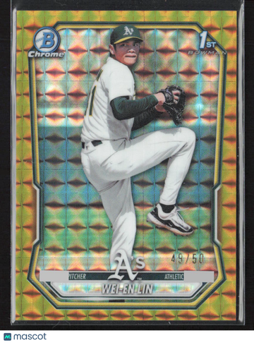2026 Bowman Chrome Wei-En Lin #BCP-12 Gold Shimmer Refractor /50