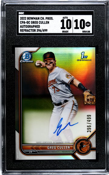 2022 Bowman Chrome Greg Cullen CPA-GC Auto Refractor numbered 396/499