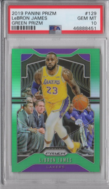 2019 Prizm LeBron James Green PSA 10