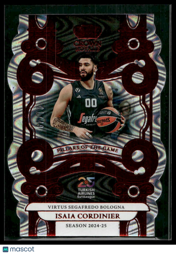 2024-25 Panini Crown Royale Isaia Cordinier #6 Red Pillars of the Game /49