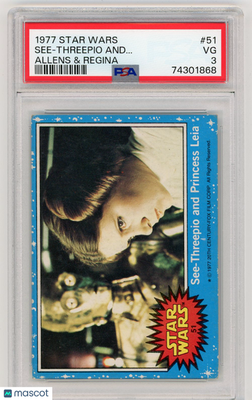 1977 Star Wars Allens & Regina See-Threepio And.. . #51 PSA 3