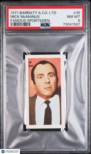1971 Barratt & Co. Ltd Famous Sportsmen Mick Mcmanus #35 PSA 8