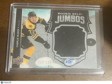 2017-18 Upper Deck Ice Charlie McAvoy #RRJ-CM [Base] Rookie Memorabilia Insert