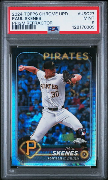 2024 Topps Chrome Update Prism Refractor Paul Skenes #USC27 PSA 9