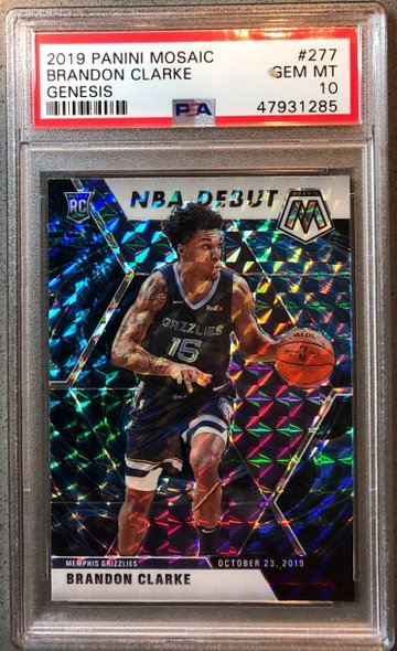 2019-20 Panini Mosaic Brandon Clarke Genesis Debut PSA 10