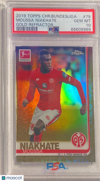 2019 Topps Chrome Bundesliga Moussa Niakhate #79 Gold Refractor PSA 10