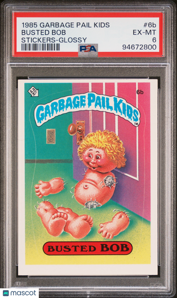 1985 Garbage Pail Kids Stickers Busted Bob #6b PSA 6