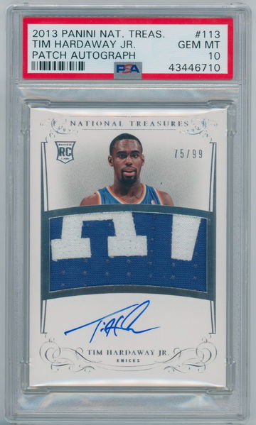 Tim Hardaway Jr 2013 Panini National Treasures #113 Rookie Patch Autograph #/99 PSA 10