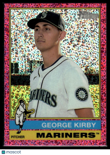 2025 Topps Heritage George Kirby #190 Chrome Pink Sparkle Refractor