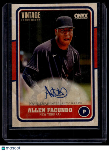 2025 Onyx Vintage Allen Facundo #VAALFA Autographs AU
