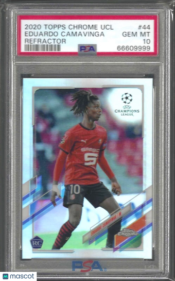 2020 Topps Chrome UEFA Champions League Eduardo Camavinga #44 Refractor PSA 10