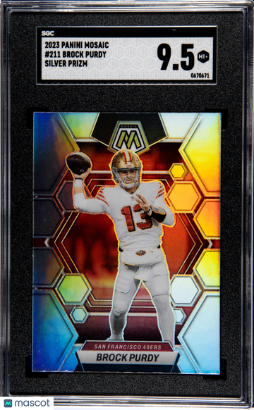 2023 Panini Mosaic Brock Purdy #211 Silver Prizm SGC 9.5