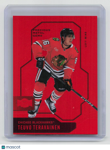 058/100 2024-25 SkyBox Metal Universe Precious Metal Gems Teuvo Teravainen #40 Red PMG