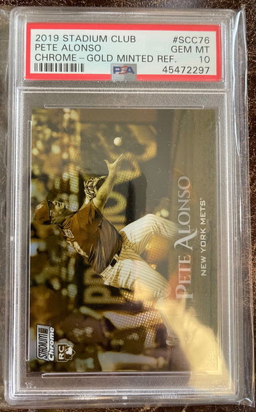 2019 PETE ALONSO STADIUM CLUB CHROME GOLD MINTED REFRACTOR GEM MT 10
