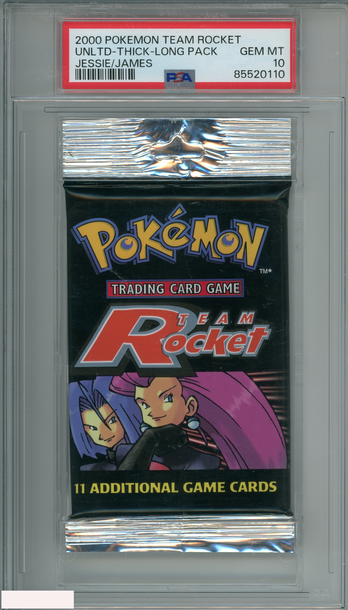 2000 POKEMON TEAM ROCKET PACK UNLTD-THICK-LONG PACK # JESSIE JAMES PSA 10