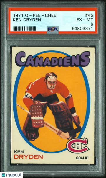 1971 O-Pee-Chee Ken Dryden #45 PSA 6