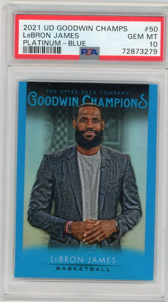 2021 Upper Deck Goodwin Champions Platinum-Blue LeBron James #50 PSA 10