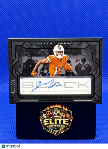 2024 Panini Black Marvin Mims #III-MMS Instant Impact Ink SN AU