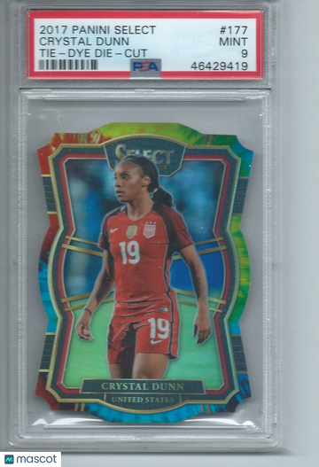 2017 Panini Select Crystal Dunn #177 Tie Dye Die Cut PSA 9