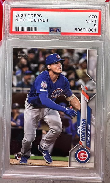 2020 topps  nico hoerner rc psa 9