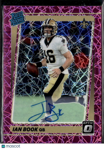 Ian Book 2021 Panini Donruss Optic Auto Pink Velocity /50 New Orleans Saints