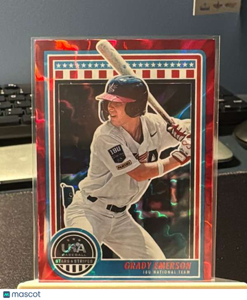 2025 Panini Stars and Stripes USA Baseball - Red Lightning Grady Emerson #87