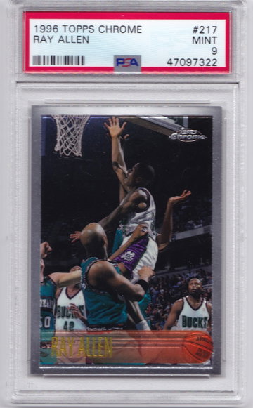 Ray Allen 1996 Topps Chrome PSA 9 RC