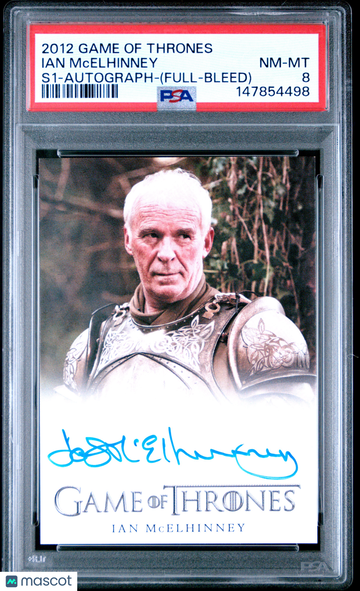 2012 Game Of Thrones Season 1-Autograph Ian Mcelhinney S1 (Full Bleed) PSA 8